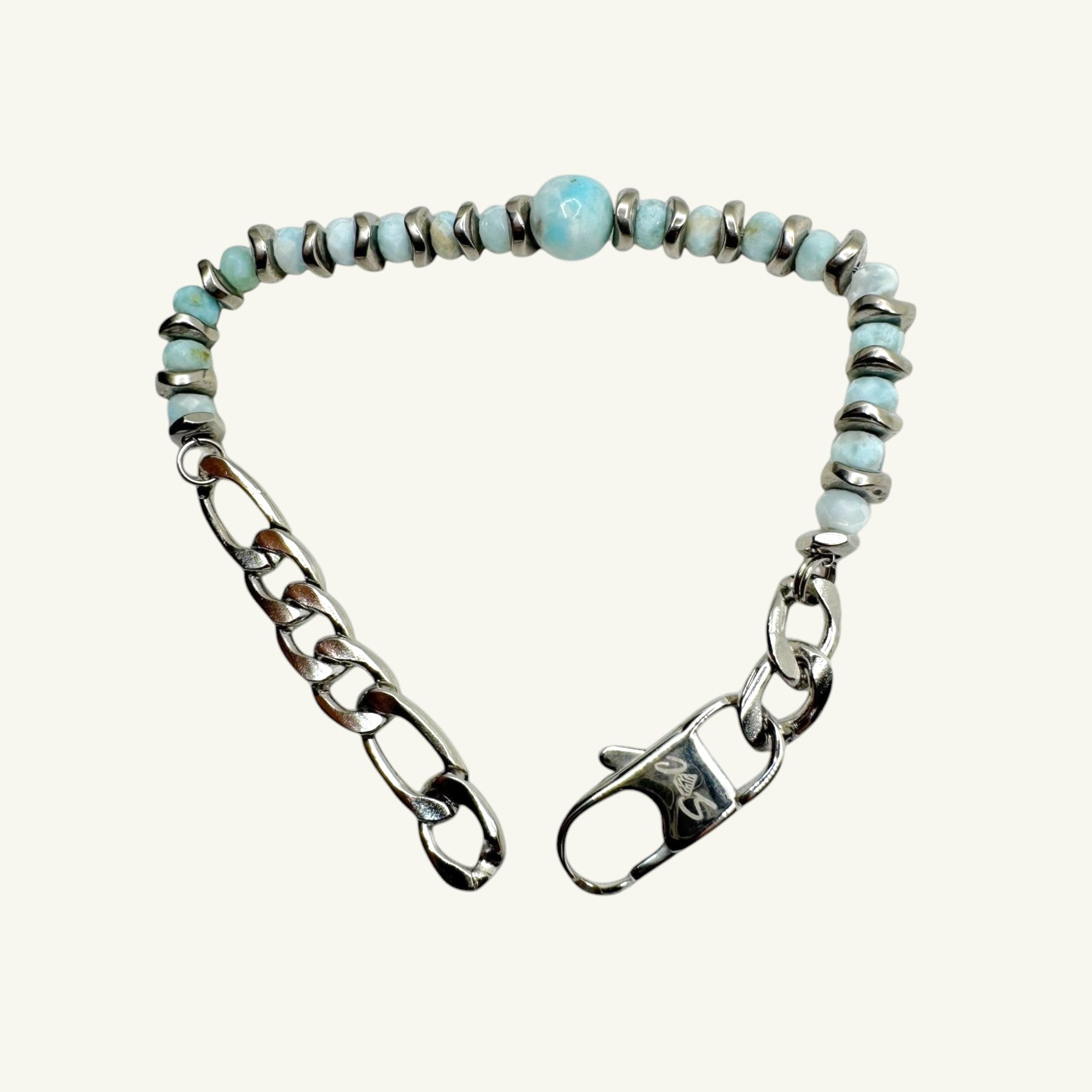 Bracciale larimar sfaccettato Sharifa Crystals